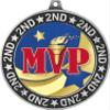 MVP Recognition Second Place Medals, 2 3/4" Silver Most Valuable Player Trophy Medal Award 100 Pack view 2