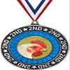 2 3/4" Second Place Chicken Medals, Silver Chicken Trophy Medal Award 50 Pack Prime view 1