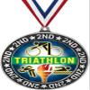 Triathlon Second Place Medals, 2 3/4" Silver Triathlon Trophy Medal Award 100 Pack Prime view 1