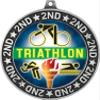 Triathlon Second Place Medals, 2 3/4" Silver Triathlon Trophy Medal Award 100 Pack Prime view 2