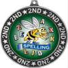 Spelling Second Place Medals, 2 3/4" Silver Kids Spelling Bee Trophy Medal Award 20 Pack Prime view 2