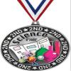 Science Fair Second Place Medals, 2 3/4" Silver Education Science Trophy Medal Award 100 Pack view 1