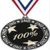 Corporate Second Place Medals, 2 3/4" Silver Corporate 100% Trophy Medal Award 50 Pack Prime view 1