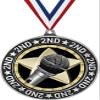Microphone Second Place Medals, 2 3/4" Silver Microphone Soloist Trophy Medal Award 100 Pack view 1
