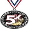 5K Race Second Place Medals, 2 3/4" Silver 5K Trophy Medal Award 50 Pack Prime view 1
