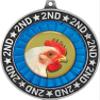 2 3/4" Second Place Chicken Medals, Silver Chicken Trophy Medal Award 20 Pack view 2