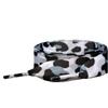 120cm Black & White Snow Leopard Animal Print Shoe laces ideal replacement laces for Trainers, adults or kids Shoelaces view 1