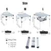 iClimb Lightweight Stable Alu. Folding Square Table Roll Up Top with Carry Bag for Camping Picnic Backyards BBQ Camp Kitchen (Silver, L) view 3