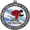 Alpine Ski Racing Second Place Medals, 2 3/4" Silver Downhill Skiing Trophy Medal Award 50 Pack Prime view 2