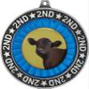 Angus Steer Second Place Medals, 2 3/4" Silver Angus Cattle Trophy Medal Award 50 Pack Prime view 2