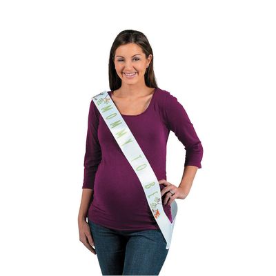 Fun Express Woodland Party MOM to BE SASH - Apparel Accessories - 1 Piece White