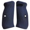 LOK Grips Compact CZ 75 Palm Swell Checkered G10 Grips Solid Black view 1