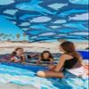 Neso Grande Portable Beach Tent Sun Shelter - Lightweight Beach Shade Canopy - Easy Setup for Family Outings - Patented Reinforced Corners - UPF 50+ - 7ft Tall, 9 x 9ft - Save The Whales view 3