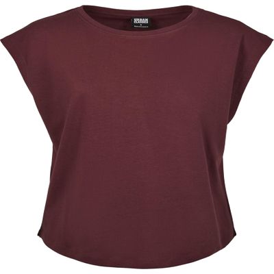 Urban Classics Women T-Shirt Basic Shaped, Size:3XL, Color:Cherry