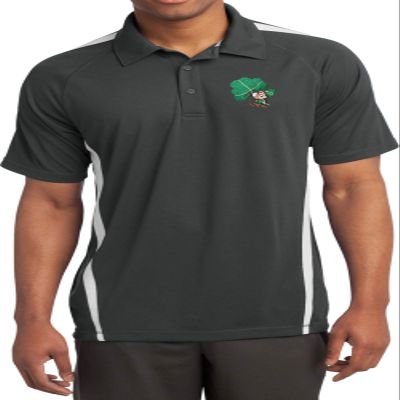 Buy Cool Shirts St Patricks Day Shamrock Pocket Print Colorblock Polo, Iron White Large