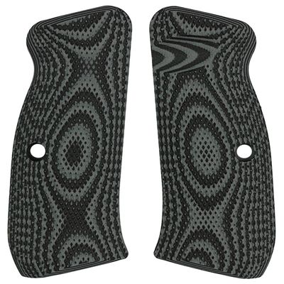 LOK Grips Compact CZ 75 Palm Swell Checkered G10 Grips Gray/Black