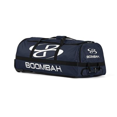 Boombah Brute Rolling Bat Bag - 35" x 15" x 12-1/2" - Navy - Holds 4 Bats and Room for Gear - Wheeled Bag