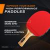 PRO-SPIN Ping Pong Paddles - High-Performance Set with Premium Table Tennis Rackets, 3-Star Ping Pong Balls, Compact Storage Case (4-Player Set, Red) view 2