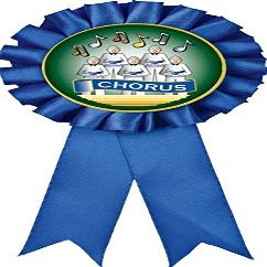 Chorus Blue Rosette Ribbon, Chorus Music Trophy Ribbon Award Prize, 50 Pack Prime