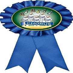 Chorus Blue Rosette Ribbon, Chorus Music Trophy Ribbon Award Prize, 50 Pack Prime