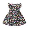 EISHOW Cute Baby Girls Casual Tutu Sundress Fly Sleeve Pajamas Nightgown Cartoon Dinosaur Print Summer Princess Party Dress Clothes (Black Dinosaur, 3-4 Years) view 2