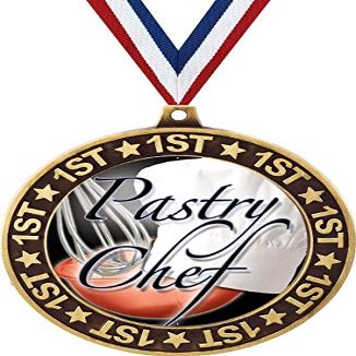 Pastry Chef 1st Place Perimeter Medal Gold, 2.75" Culinary Prizes, Kids Chef Trophy Medal Awards 10 Pack Prime