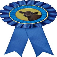 Angus Steer Blue Rosette Ribbon, Angus Cattle Trophy Ribbon Award Prize, 50 Pack Prime
