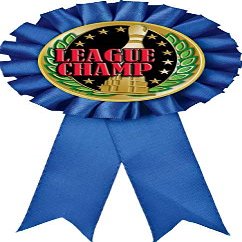 Bowling Blue Rosette Ribbon, Bowling League Champion Trophy Ribbon Award Prize, 100 Pack Prime
