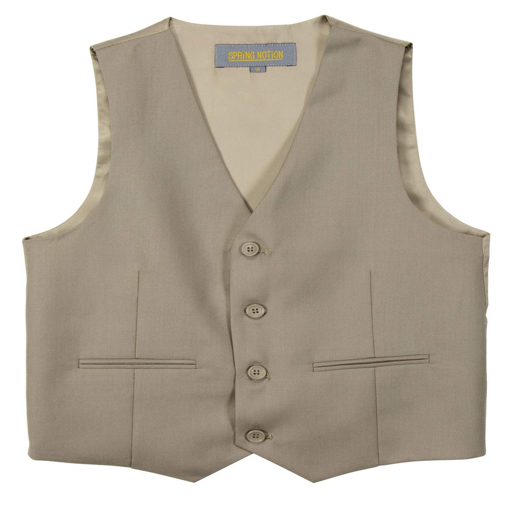 Spring Notion Boys' Suit Vest Waistcoat 8 Tan-C