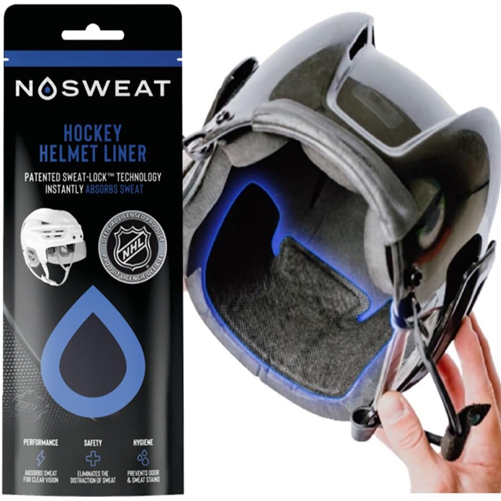 Hockey Helmet Sweat Liners and Sweatband by NoSweat Patented Sweatlock Technology 3 | 6 | 12 | 25 | 50 Pack (50)