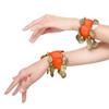 Aulufft 1 PCS Belly Dance Skirt and 2 PCS Belly Dance Wrist Ankle Bracelets Orange view 3