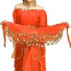 Aulufft 1 PCS Belly Dance Skirt and 2 PCS Belly Dance Wrist Ankle Bracelets Orange view 4