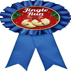 Jingle Run Blue Rosette Ribbon, Jingle Run Trophy Ribbon Award Prize, 50 Pack Prime