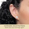 925 Sterling Silver Cubic Zirconia Stud Earrings for Women| Hypoallergenic Princess Cubic Zirconia Earrings Studs | Anti Tarnishing CZ Sterling Silver Studs by MAX + STONE view 3