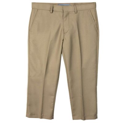 Spring Notion Boys' Flat Front Dress Pants 16 Khaki-C