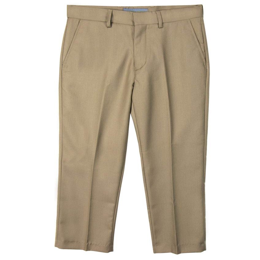 Spring Notion Boys' Flat Front Dress Pants 16 Khaki-C