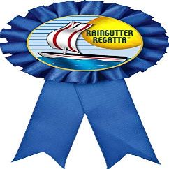 Raingutter Regatta Blue Rosette Ribbon, Raingutter Regatta Trophy Ribbon Award Prize, 50 Pack Prime
