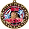 Arm Wrestling 1st Place Perimeter Medal Gold, 2.75" Wrestling Prizes, Kids Arm Wrestler Trophy Medal Awards 100 Pack Prime view 2