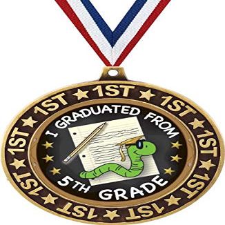 Graduation 1st Place Perimeter Medal Gold, 2.75" 5th Grade Graduation Prizes, Kids Graduate Trophy Medal Awards 100 Pack Prime