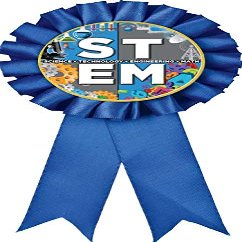 STEM Blue Rosette Ribbon, Science Education Academic Trophy Ribbon Award Prize, 50 Pack Prime