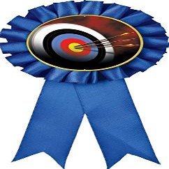 Archery Blue Rosette Ribbon, Archery Board Trophy Ribbon Award Prize, 50 Pack Prime
