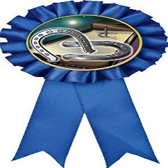 Horseshoe Blue Rosette Ribbon, Horseshoe Toss Trophy Ribbon Award Prize, 50 Pack Prime