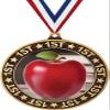 Apple 1st Place Perimeter Medal Gold, 2.75" Teachers Apple Prizes, Kids Education Trophy Medal Awards 50 Pack Prime view 1