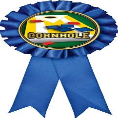 Cornhole Blue Rosette Ribbon, Cornhole Trophy Ribbon Award Prize, 50 Pack Prime