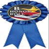 B Honor Roll Blue Rosette Ribbon, Honor Roll Trophy Ribbon Award Prize, 100 Pack Prime view 1
