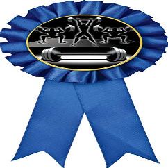 Bodybuilding Blue Rosette Ribbon, Weightlifting Trophy Ribbon Award Prize, 50 Pack Prime