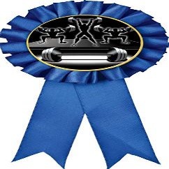 Bodybuilding Blue Rosette Ribbon, Weightlifting Trophy Ribbon Award Prize, 50 Pack Prime