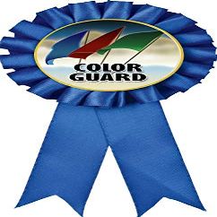 Color Guard Blue Rosette Ribbon, Color Guard Trophy Ribbon Award Prize, 50 Pack Prime