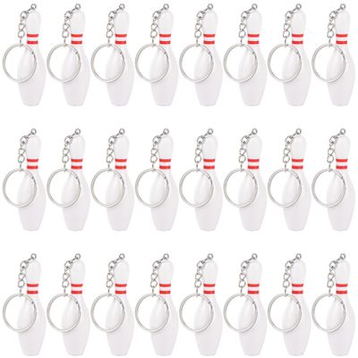 AUEAR, 12 Pack Bowling Pin Keychain 3 Inch Sport for Backpack Hook Educational Tool DIY Craft Accesories