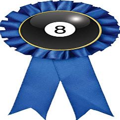 Billiards Blue Rosette Ribbon, Billiards 8 Ball Trophy Ribbon Award Prize, 50 Pack Prime